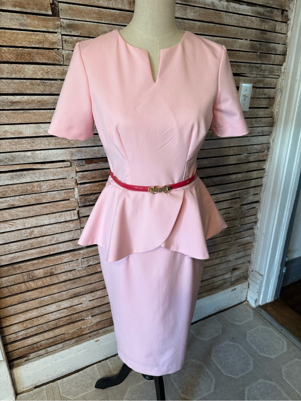 HMC Custom Pinup Peplum Dress in Pink